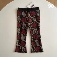 新品 (90) 花柄 総柄 ロングパンツ むくぞー君コラボ mid mile