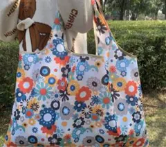 花柄 エコバッグ 折りたたみ 大容量 買い物バッグ ショッピングバッグ