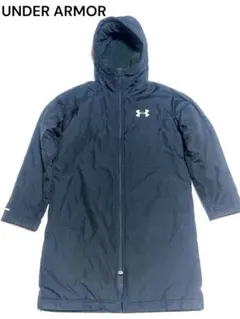[美品] UNDER ARMOUR ベンチコート 中綿 フード付き ブラック