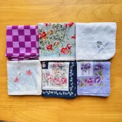 レディースハンカチまとめ売り 6枚セット 花柄のサムネイル