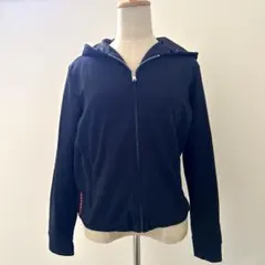 PRADA プラダスポーツ ジップアップパーカー ラバーロゴ ネイビーのサムネイル