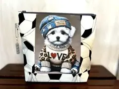 マルチポーチパネル生地大きめ　サッカーマルチーズ　レゴチャーム