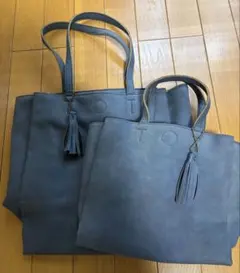 トートバッグ 2点セット タッセル付き