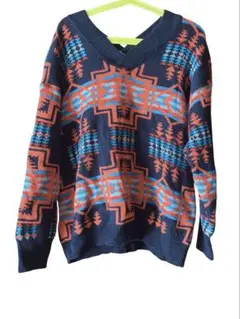 Rodeo Crowns 幾何学模様ニットセーター FREEサイズ