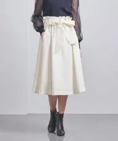 UNITED ARROWS C/NY グログラン リボン フレアスカート36のサムネイル