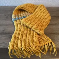 手編みマフラー♪ 山吹色