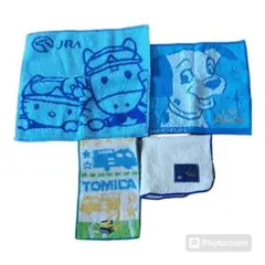 【4枚セット】紳士　タオルハンカチ　トミカ　ミッキー他　4枚セット　匿名配送