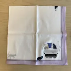 新品未使用 バーバリー　BURBERRY ハンカチ 猫柄　クロネコ
