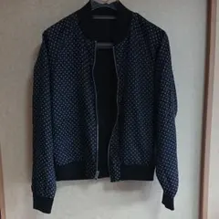 新春セール☆黒・ドットリバーシブルブルゾン