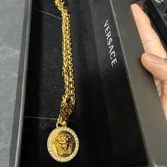 未使用級 ヴェルサーチ メデューサ ラインストーン チェーンネックレス