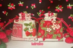 ❤︎いちご柄❤︎巾着❤︎2個セット❤︎ハンドメイド❤︎