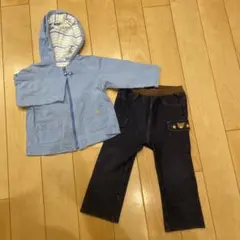80サイズパーカー、90サイズ長ズボン　上下セット