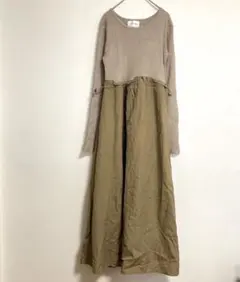 カプリシュレマージュ　リブドッキングワンピース　ベージュ　レディース　F