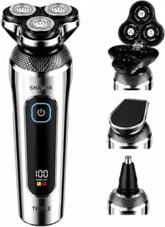 【月末特価】ひげそり 電動シェーバー 髭剃り 【乾湿両用・3in1】のサムネイル