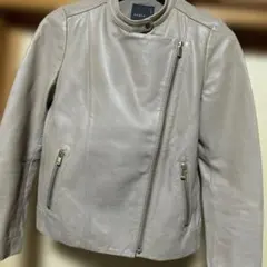 NOBLE ラムレザー　レザージャケット　ベージュ　革ジャン　36 S