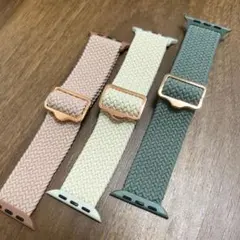 Apple Watch用 ブレイデッドソロループ風 バンド 3本セット