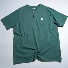美品Carhartt ヘンリーネックTシャツビックシルエット2XLA-8.27