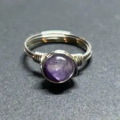 WR563S 天然石 パワーストーン ワイヤーリング エンジェルシリカ シルバー