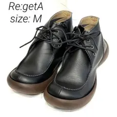 Re:getA リゲッタカヌー レースアップ サイドジップ ブーツ M 黒
