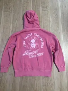 X-girl ピンク フード付きパーカー M