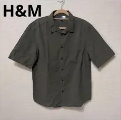 H&M DIVIDED 半袖シャツ カーキ 無地 カジュアル メンズ