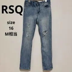 RSQ スキニーデニム ダメージ加工 16サイズ M ジーンズ ライトブルー