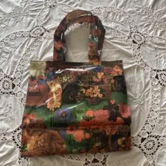 Harrods 猫と花のトートバッグ