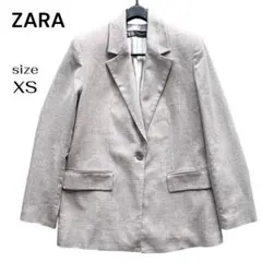 ZARA ザラ リネン混 テーラードジャケット ベージュ ワンボタン 春夏 XSのサムネイル