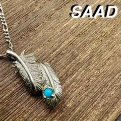 SAAD サード フェザーネックレス シルバー ターコイズ フィガロチェーンのサムネイル