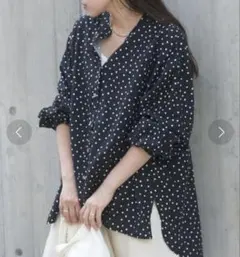 リネンレーヨンバンドカラーオーバーシャツ