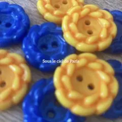 レトロボタンまとめ売り◆ヴィンテージ◆イエローオレンジ◆ブルー