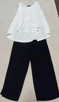 ちょっとしたパーティーにもGOOD！ ホワイト＆ブラックのパンツセットアップ