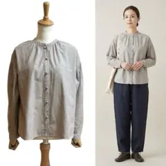【CLASKA Gallery&Shop DO】 バンドカラー ストライプシャツ