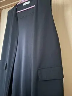 ロングノースリーブベスト ジレ L