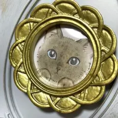 手描きイラスト ねこ シャム猫風 ミニ原画 水彩イラスト 猫