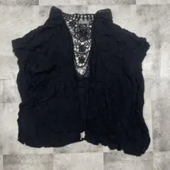 ACCESSORY アクセサリー 黒いレースディテールカーディガン