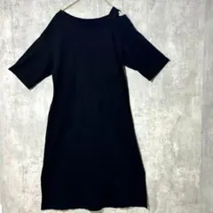 ✨綿100％✨ GU ジーユー M ワンピース アシンメトリー シンプル 黒