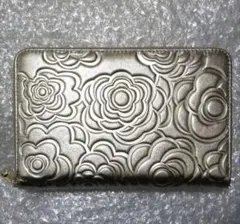 花柄型押しゴールド系統 スキミング防止通帳ケース 新品未使用