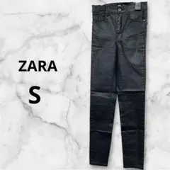 ZARA S スキニーパンツ ストレッチ素材　レザー風　S ブラック