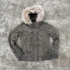 短丈 ストリート 古着系 ミリタリー ファー付き 中綿ジャケット 冬アウター