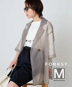 forksy. シアーオーガンジー半袖シャツジャケット グレージュのサムネイル