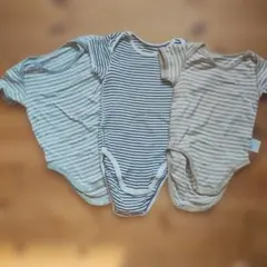 UNIQLO　ストライプ半袖ボディスーツ3枚セット 90