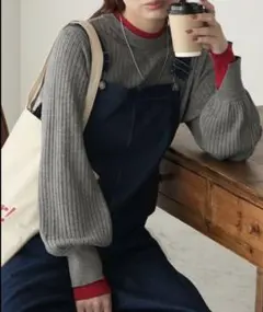 BONLECILL　至福のカヌレニット　配色パイピングハイネックリブニット