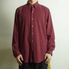 RALPH LAUREN ギンガムチェック柄長袖シャツ レッド/CZ247