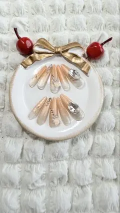 ♡お値引き中♡【ケース付き】ベージュ系ラメグラデーションNo.014