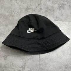 NIKEナイキ バケットハット 黒 L/XL スウッシュ 刺繍 コットン