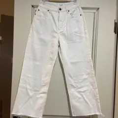 Te chichi ホワイト ワイドレッグデニム 切りっぱなし