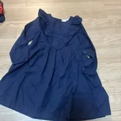 H&M ネイビー フリル付きブラウス 128cm