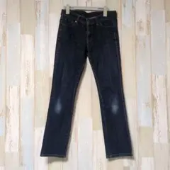 ユニクロジーンズ　スキニーフィットストレート 牛革ラベル