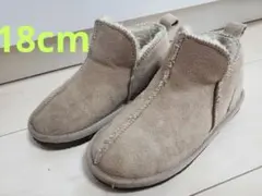 ムートンショートブーツ ベージュ 18cm 男女兼用